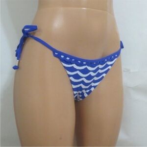 Seafolly Blue and White Wave Bikini Bottom